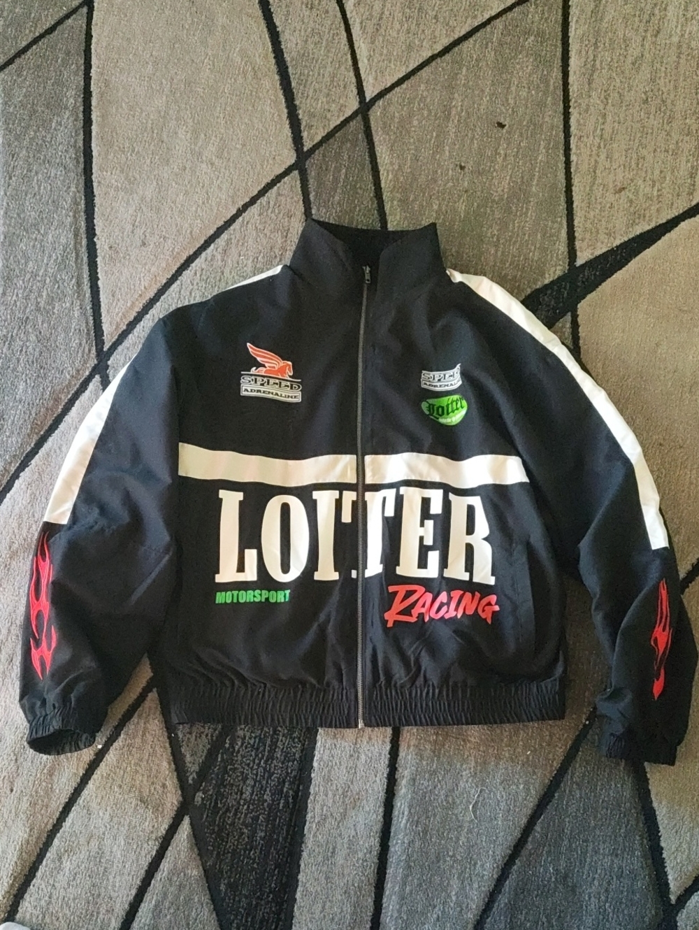 LOITER Racing Black Motorsport Zip-Up Jacket